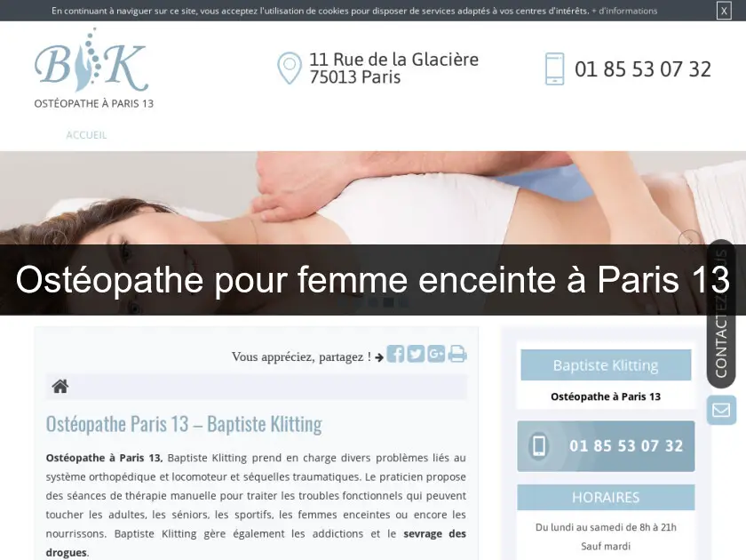 Ostéopathe pour femme enceinte à Paris 13