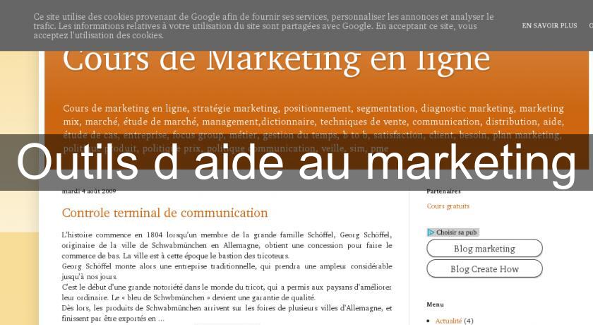 Outils d'aide au marketing Outils d'aide au marketing