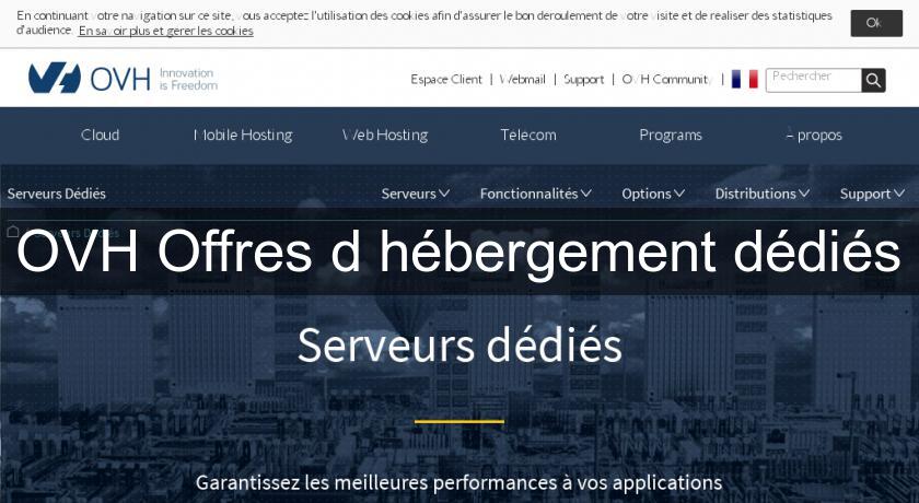 OVH Offres d'hébergement dédiés