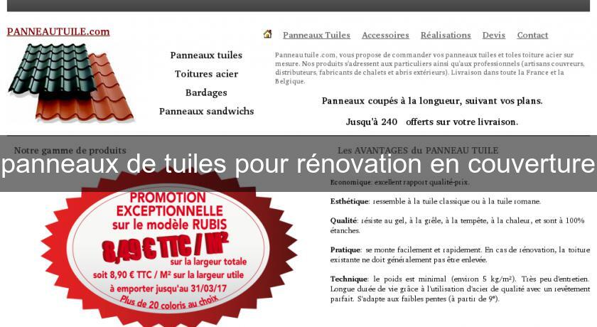 panneaux de tuiles pour rénovation en couverture