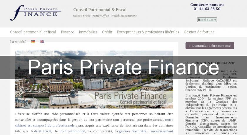 Paris Private Finance Paris Private Finance