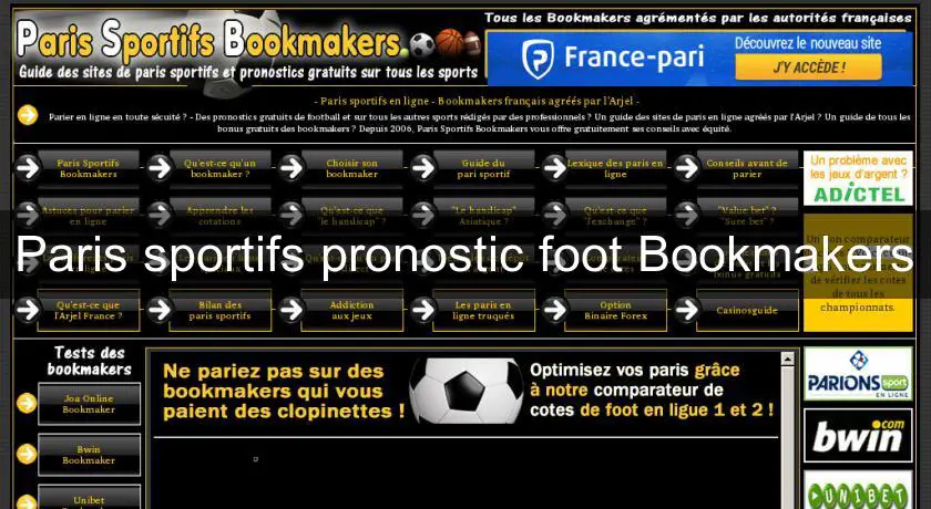 Paris sportifs pronostic foot Bookmakers