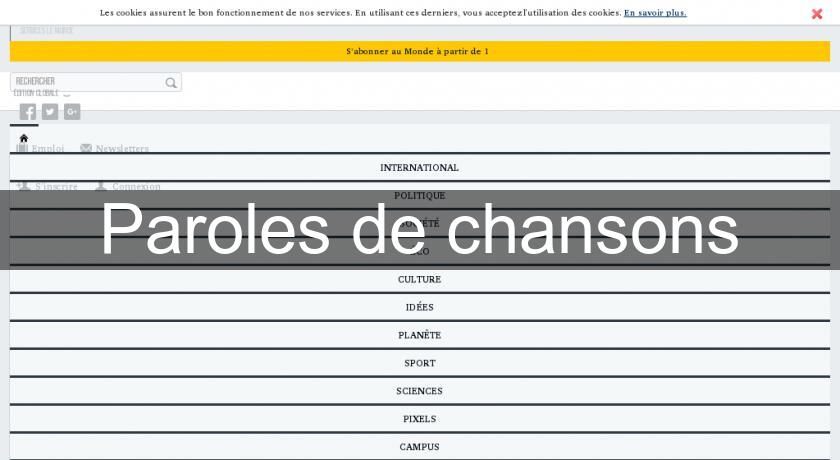 Paroles de chansons Paroles de chansons