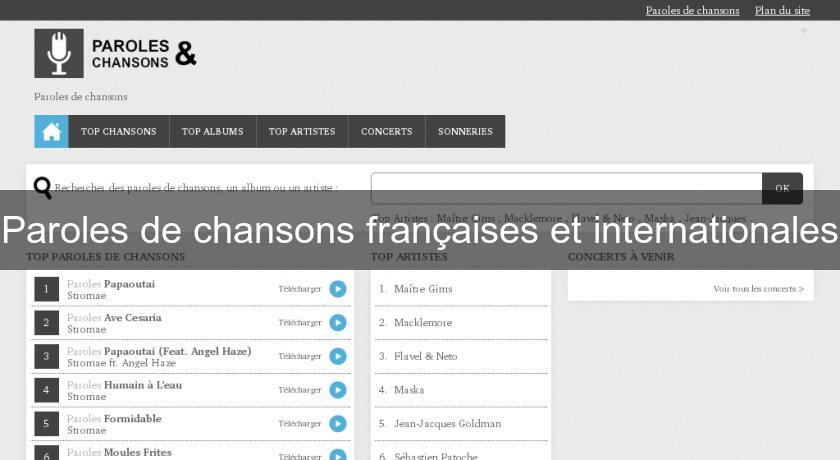 Paroles de chansons françaises et internationales Paroles de chansons françaises et internationales