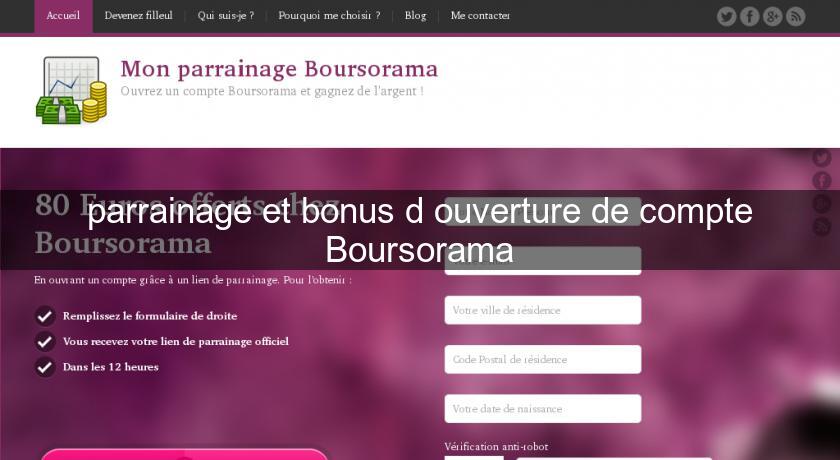 parrainage et bonus d'ouverture de compte Boursorama