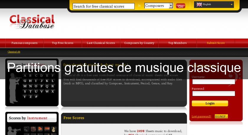 Partitions gratuites de musique classique Partitions gratuites de musique classique