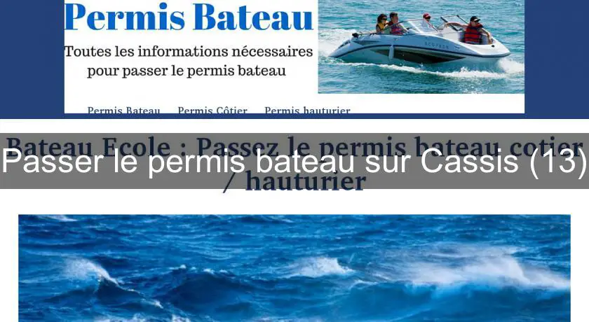 Passer le permis bateau sur Cassis (13)