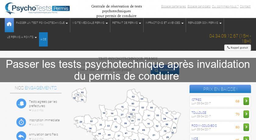 Passer les tests psychotechnique après invalidation du permis de conduire 