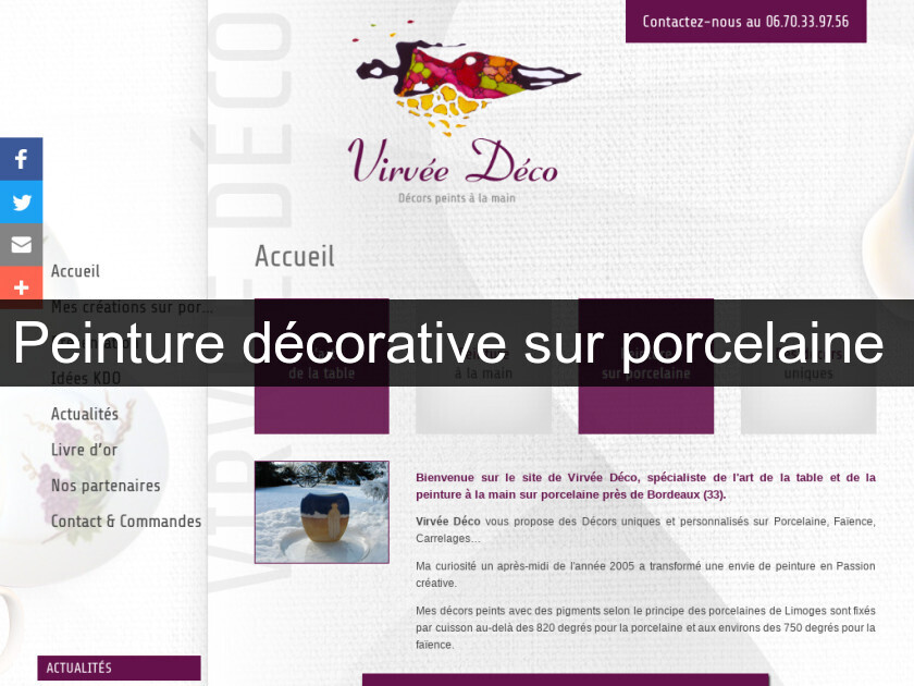 Peinture décorative sur porcelaine Peinture décorative sur porcelaine