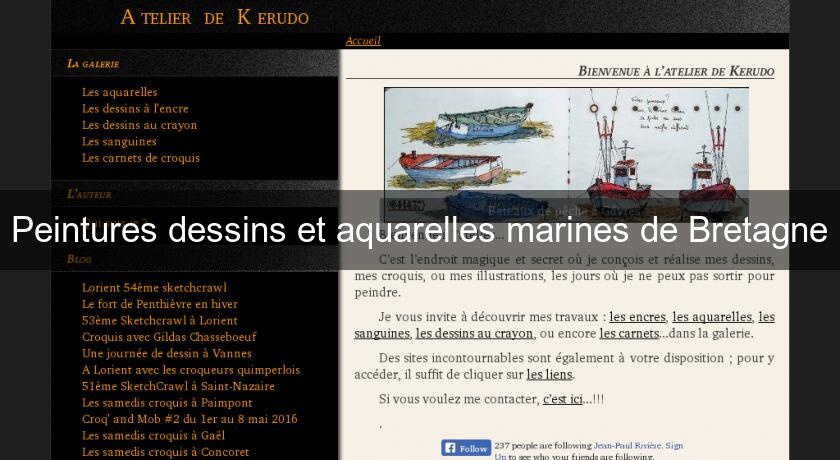 Peintures dessins et aquarelles marines de Bretagne