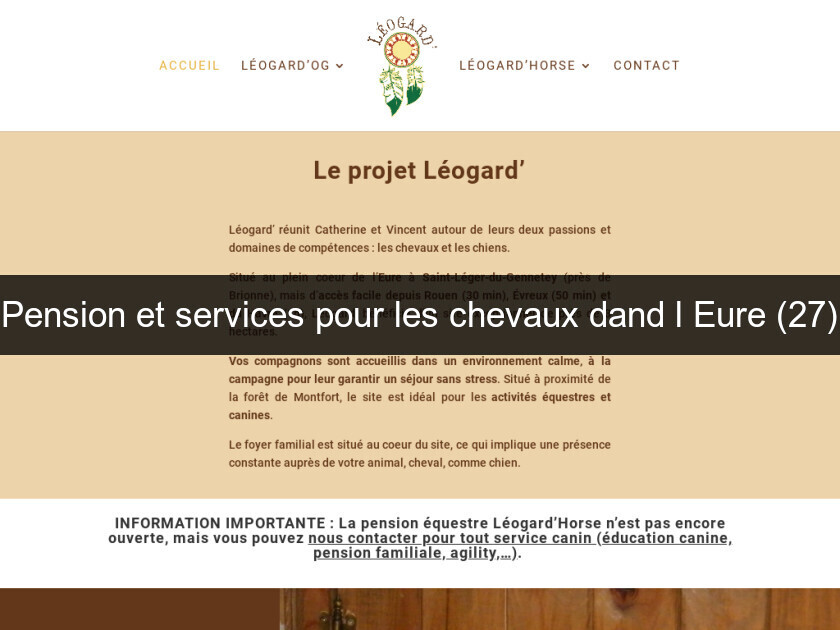 Pension et services pour les chevaux dand l'Eure (27) Pension et services pour les chevaux dand l'Eure (27)