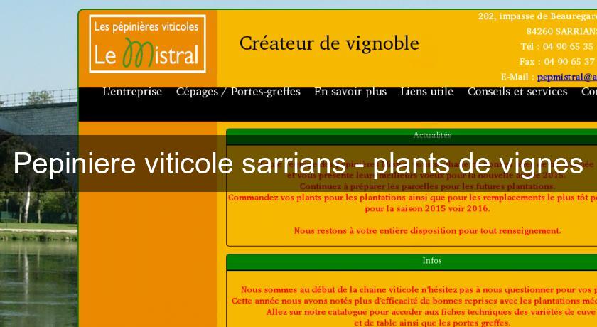 Pepiniere viticole sarrians - plants de vignes Pepiniere viticole sarrians - plants de vignes