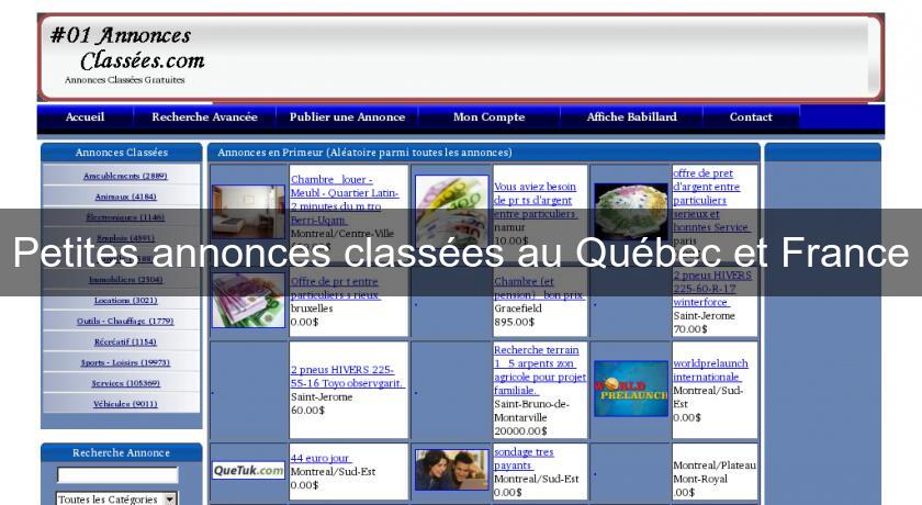 Petites annonces classées au Québec et France Petites annonces classées au Québec et France