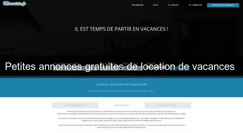 Petites annonces gratuites de location de vacances Petites annonces gratuites de location de vacances