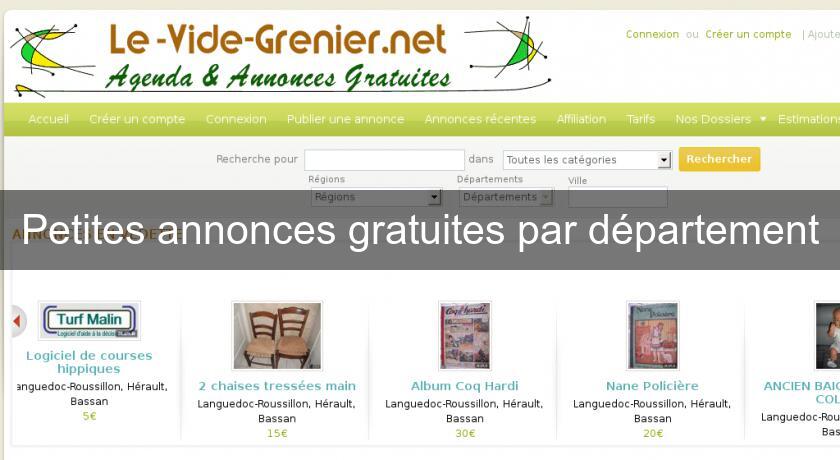Petites annonces gratuites par département Petites annonces gratuites par département