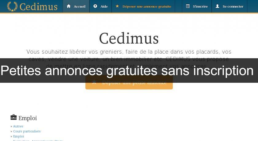 Petites annonces gratuites sans inscription Petites annonces gratuites sans inscription