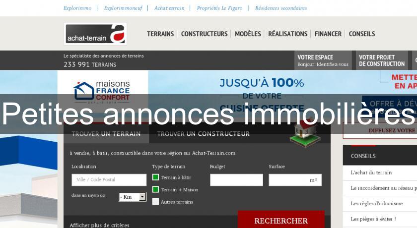 Petites annonces immobilières Petites annonces immobilières