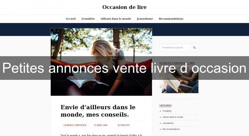 Petites annonces vente livre d'occasion