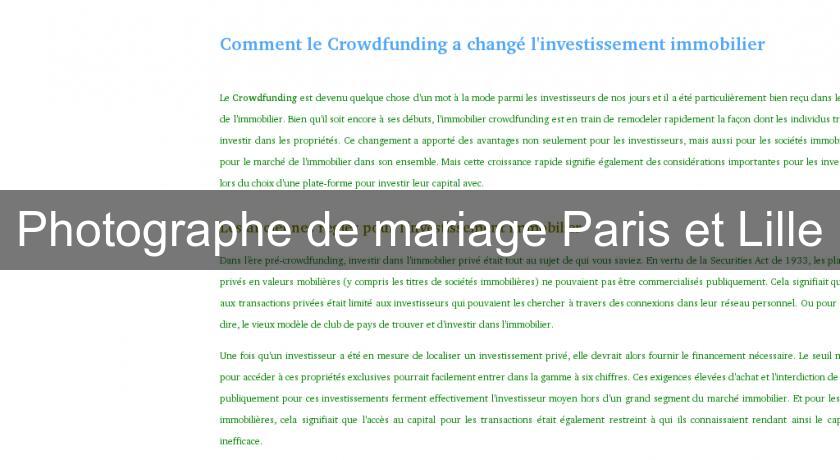 Photographe de mariage Paris et Lille Photographe de mariage Paris et Lille