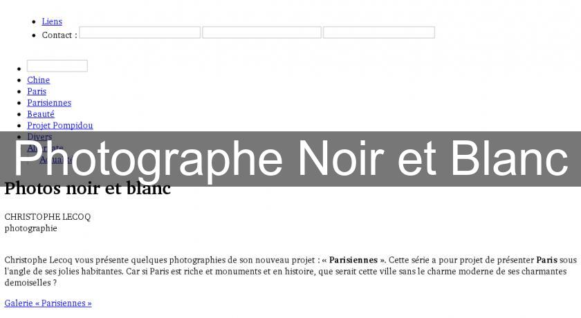 Photographe Noir et Blanc