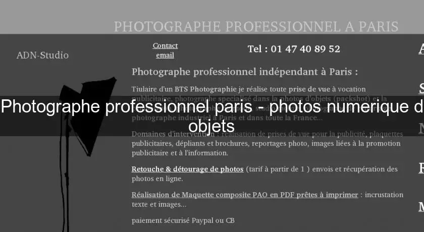 Photographe professionnel paris - photos numerique d'objets