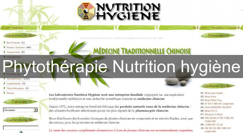 Phytothérapie Nutrition hygiène