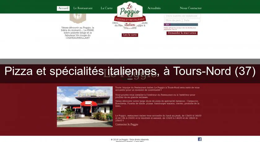 Pizza et spécialités italiennes, à Tours-Nord (37)