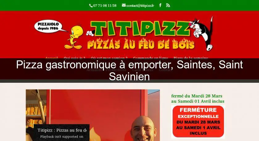 Pizza gastronomique à emporter, Saintes, Saint Savinien