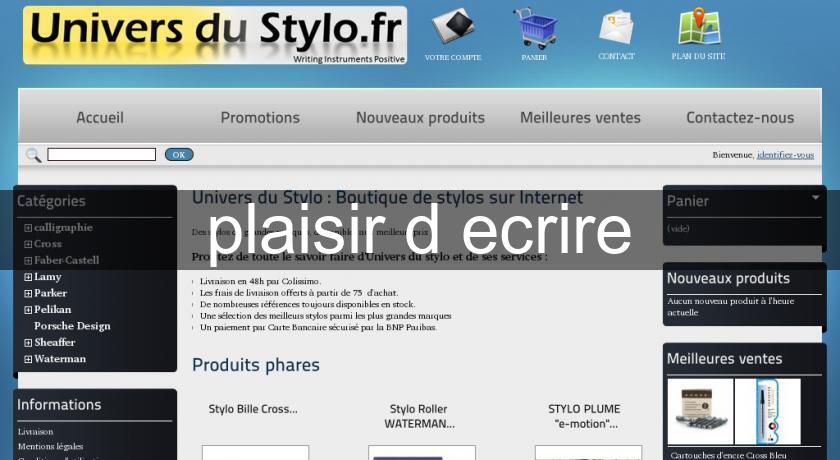 plaisir d'ecrire plaisir d'ecrire