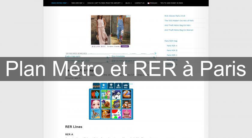 Plan Métro et RER à Paris