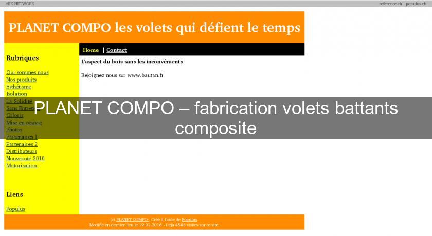 PLANET COMPO – fabrication volets battants composite PLANET COMPO – fabrication volets battants composite