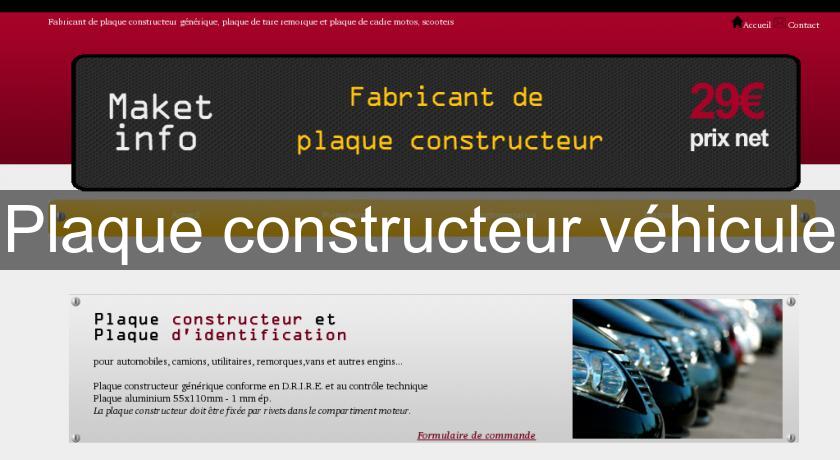Plaque constructeur véhicule Plaque constructeur véhicule
