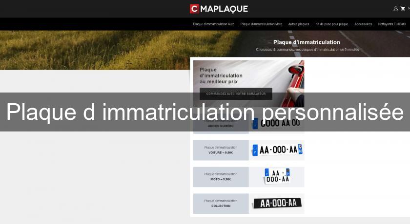 Plaque d'immatriculation personnalisée Plaque d'immatriculation personnalisée