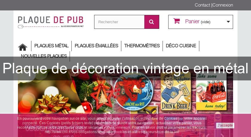 Plaque de décoration vintage en métal Plaque de décoration vintage en métal