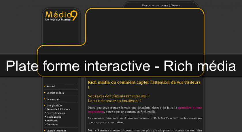 Plate forme interactive - Rich média