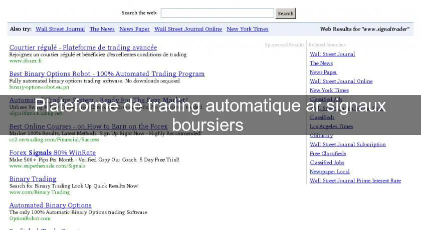 Plateforme de trading automatique ar signaux boursiers 