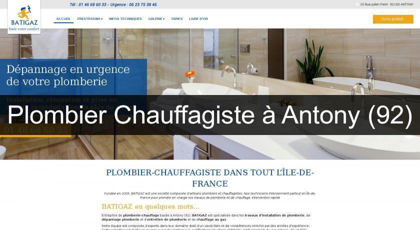 Plombier Chauffagiste à Antony (92) Plombier Chauffagiste à Antony (92)
