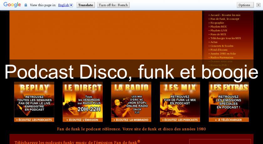 Podcast Disco, funk et boogie Podcast Disco, funk et boogie