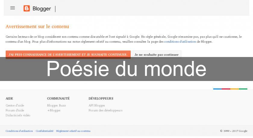 Poésie du monde Poésie du monde