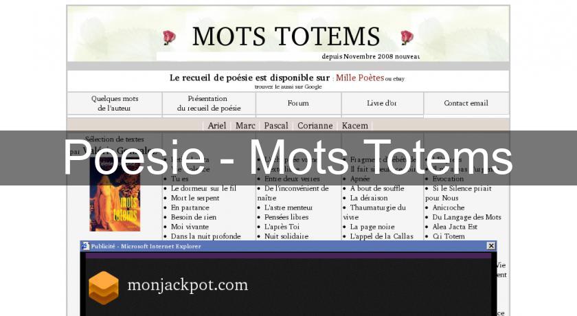 Poesie - Mots Totems Poesie - Mots Totems