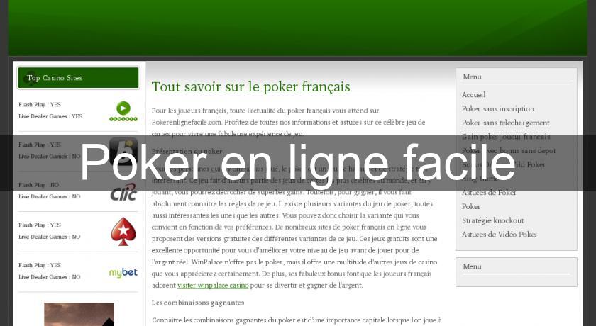 Poker en ligne facile Poker en ligne facile