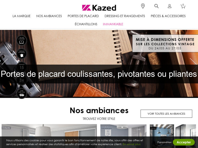 Portes de placard coulissantes, pivotantes ou pliantes