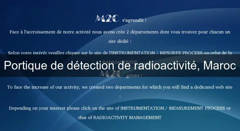 Portique de détection de radioactivité, Maroc
