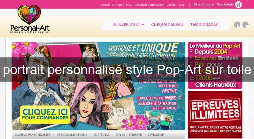 portrait personnalisé style Pop-Art sur toile