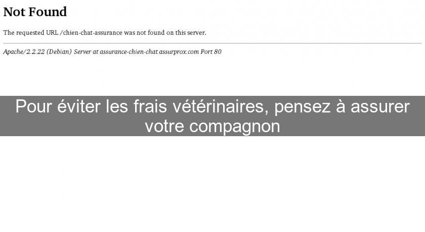 Pour éviter les frais vétérinaires, pensez à assurer votre compagnon Pour éviter les frais vétérinaires, pensez à assurer votre compagnon