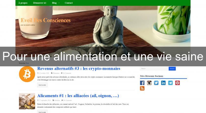 Pour une alimentation et une vie saine Pour une alimentation et une vie saine