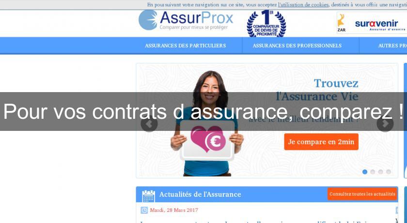 Pour vos contrats d'assurance, comparez ! Pour vos contrats d'assurance, comparez !