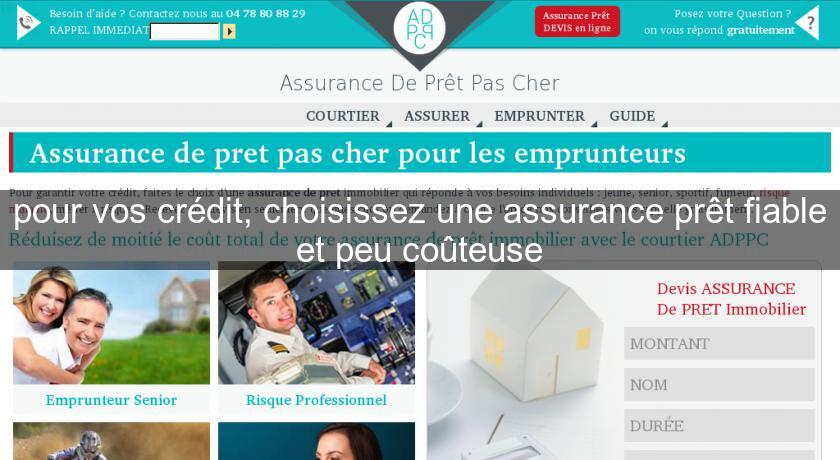 pour vos crédit, choisissez une assurance prêt fiable et peu coûteuse