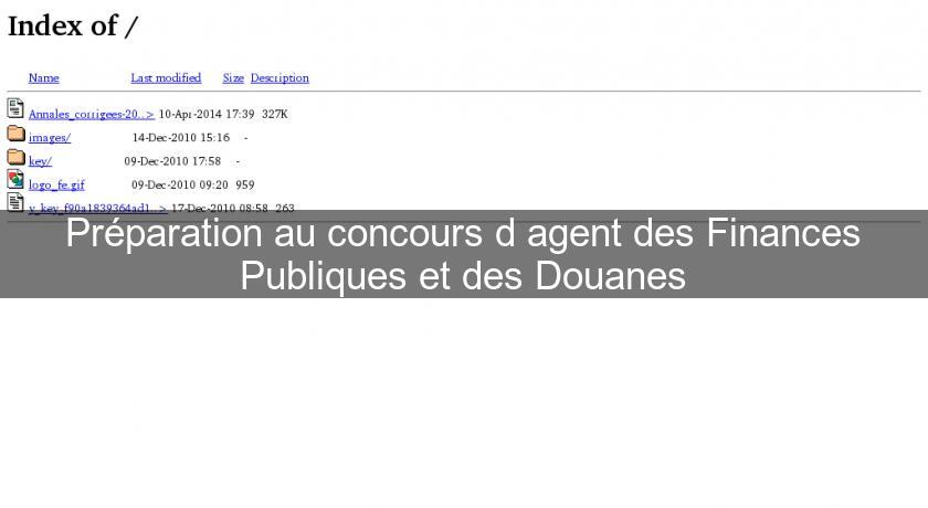 Préparation au concours d'agent des Finances Publiques et des Douanes