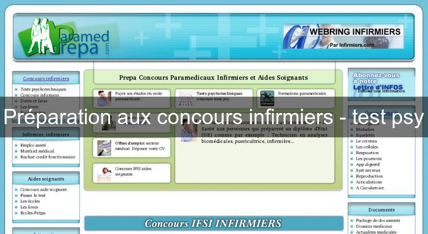 Préparation aux concours infirmiers - test psy